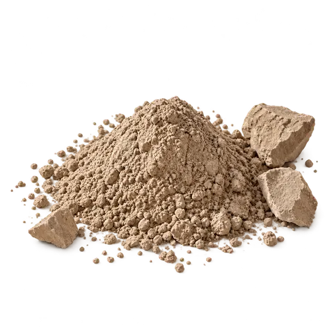 Ghassoul clay powder and natural clay fragments